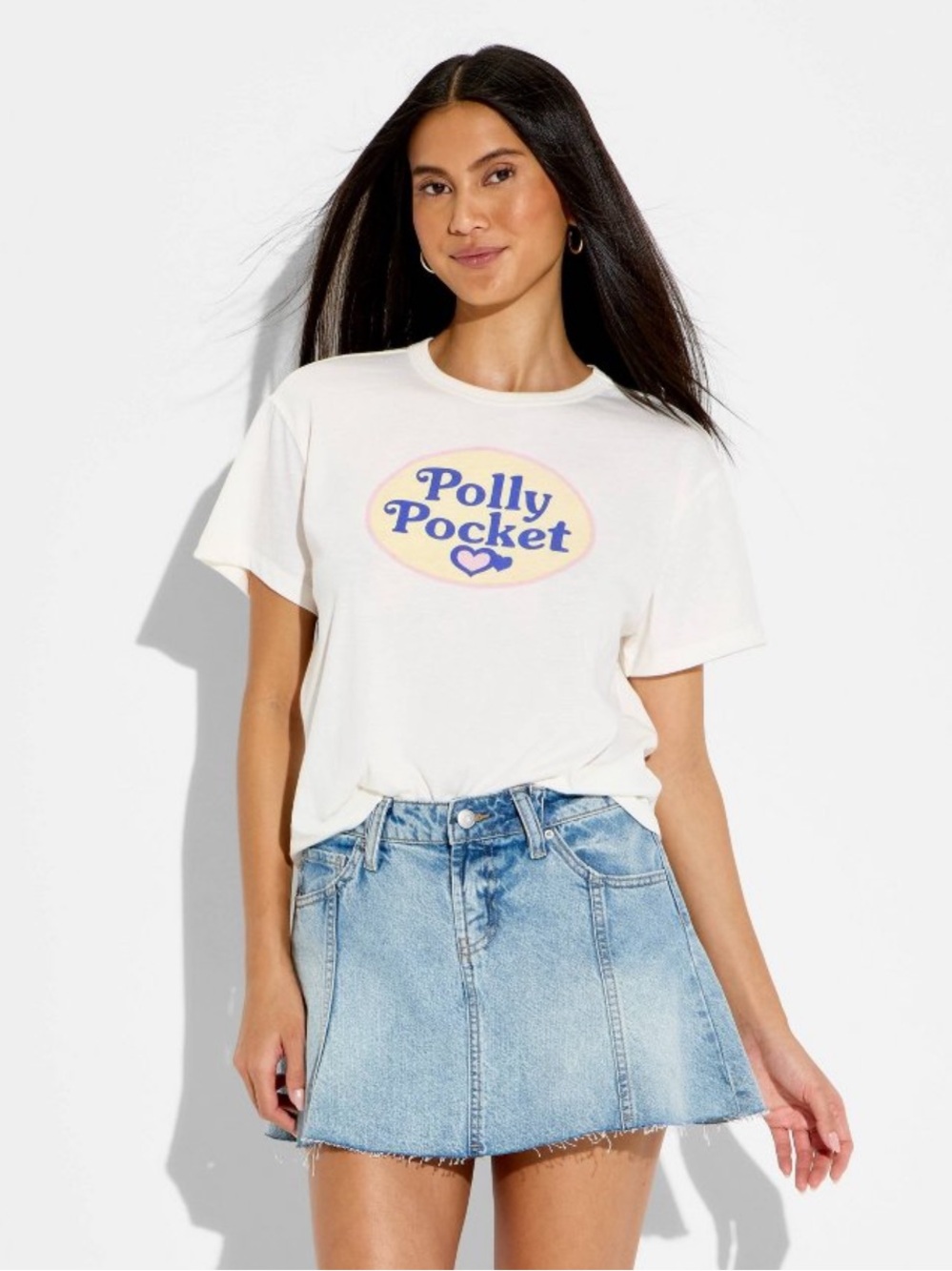 Polly Pocket Grayson Threads White Logo Tee XL NWT